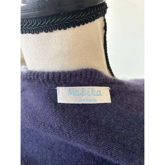 Malika Purple Plum Cashmere Ruffle Hem Tie Cardigan - Picture 5 of 7